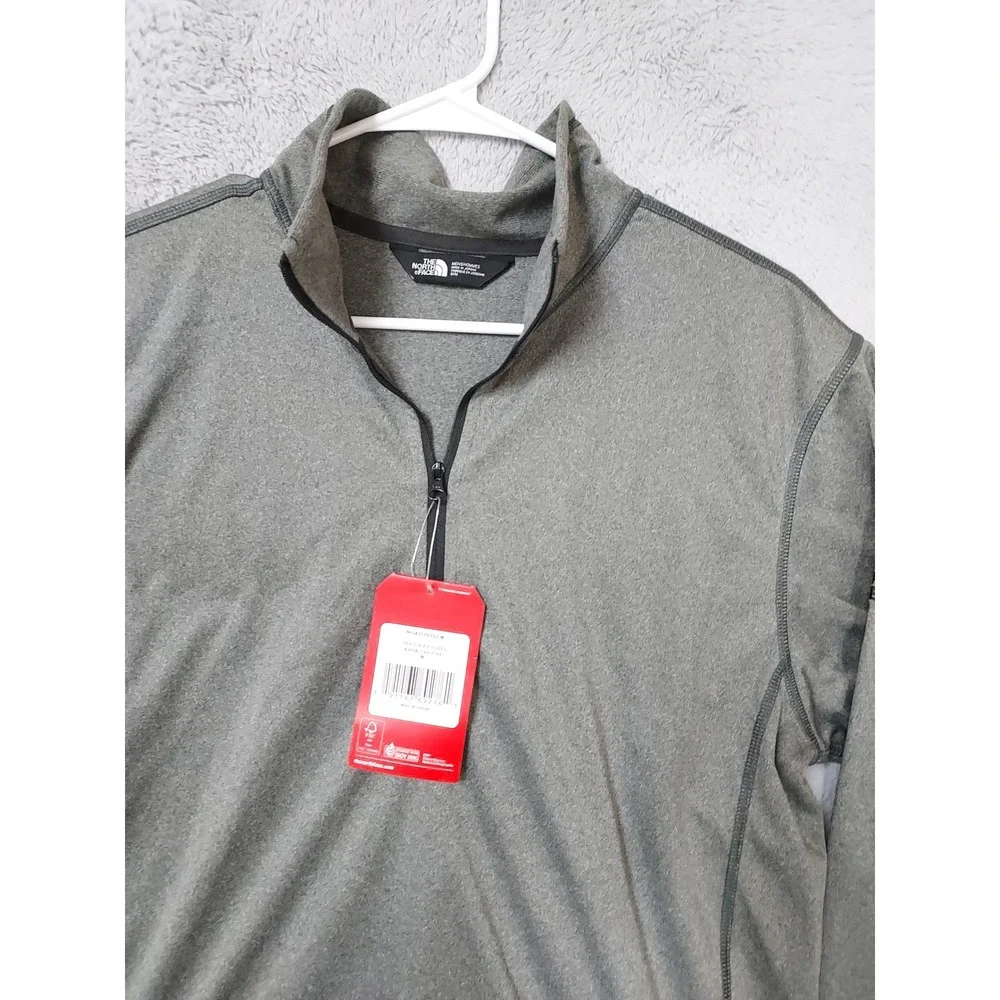 NEW The North Face Pullover Mens Medium Tech 1 4 Zip Fleece Asphalt Gray Heather